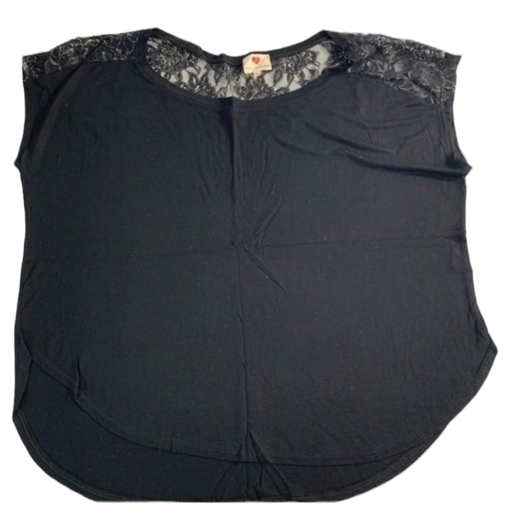 one clothing | Black Gold Lace Details Top Large New